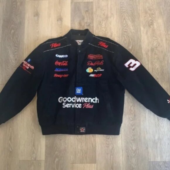 Vtg Chase Authentics Dale Earnhardt Goodwrench Suede Leather Jacket XXL - Picture 2 of 14